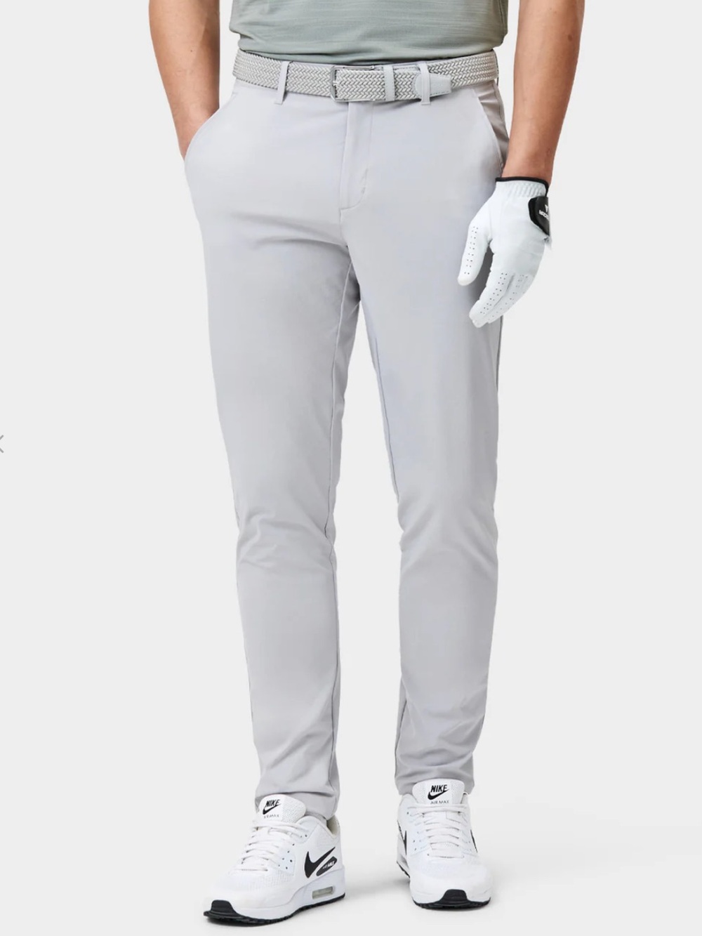 MACADE Golf Lightweight Slim Trousers - Light Gray Size 36 Regular